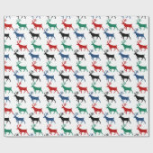 カラー数々のフォレストスタグトナカイ白 ラッピングペーパー (フラット)