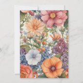 カラー数々のフローラブライダルシャワー招待 招待状 (裏面)