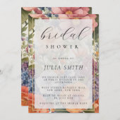 カラー数々のフローラブライダルシャワー招待 招待状 (正面/裏面)