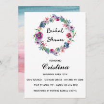 カラー数々のフローラリース招待状