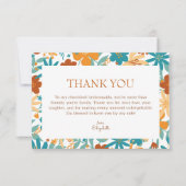 カラー数々のブライトレトロシックなブライドメイドハートフル サンキューカード (正面)