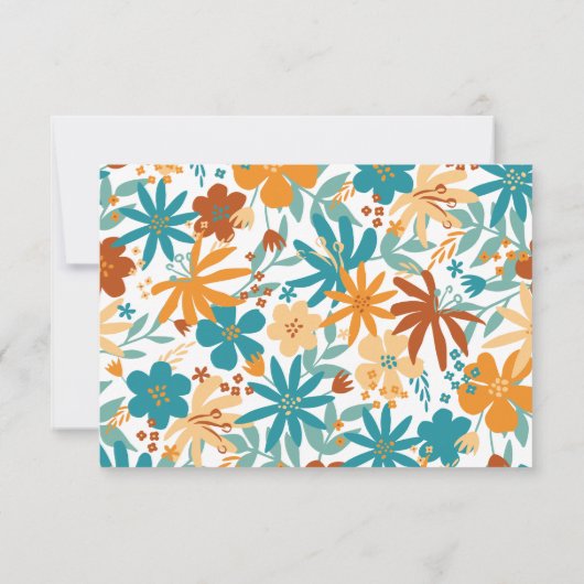 カラー数々のブライトレトロシックなブライドメイドハートフル サンキューカード (裏面)