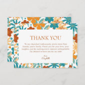 カラー数々のブライトレトロシックなブライドメイドハートフル サンキューカード (正面/裏面)