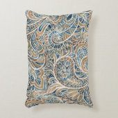 カラー数々のペイズリー手描きプリント アクセントクッション (正面(垂直))