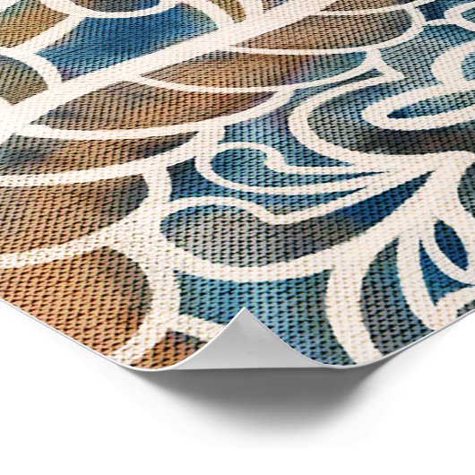 カラー数々のペイズリー手描きプリント ポスター (角)