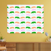 カラー数々のホグズピンクブルーグリーンオレンジキャンバス キャンバスプリント (インサイチュ (リビング))