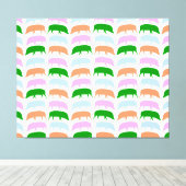 カラー数々のホグズピンクブルーグリーンオレンジキャンバス キャンバスプリント (インサイチュ (ウッドフロア))