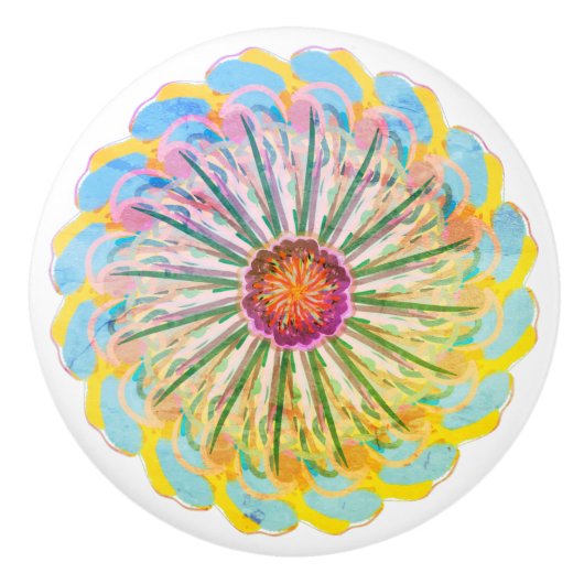 カラー数々のボヘミアンフローラセラミックノブ セラミックノブ (正面)