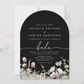 カラー数々のボホ秋フローラフロント&バックボダ 招待状 (正面)