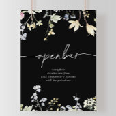 カラー数々のボホ秋フローラ結婚のオープンバー標識 ポスター