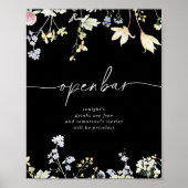 カラー数々のボホ秋フローラ結婚のオープンバー標識 ポスター (正面)