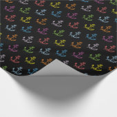 カラー数々のボートいかりパターンイラストレーション ラッピングペーパー (角)