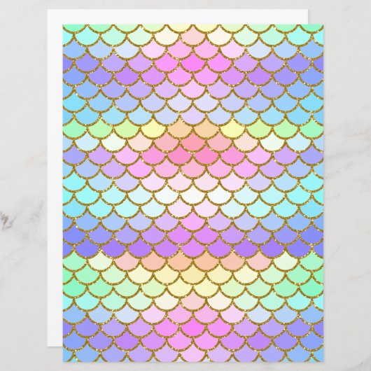 カラー数々のマーメイドはかりで測スクラップブック紙 (正面/裏面)