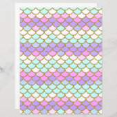 カラー数々のマーメイドはかりで測スクラップブック紙 (正面/裏面)