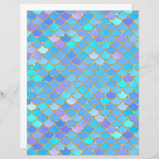 カラー数々のマーメイドはかりで測スクラップブック紙 (正面/裏面)