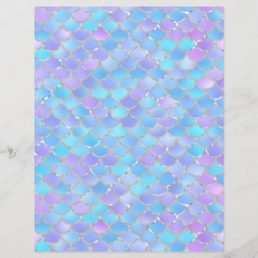 カラー数々のマーメイドはかりで測スクラップブック紙 (正面)