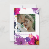 カラー数々のミニマルフローラ日付カードの保存 セーブザデート (裏面)