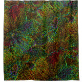 カラー数々のメタリック花柄シャワーカーテン シャワーカーテン (正面)