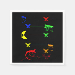 カラー数々のレインボーカメレオンパーティー紙ナプキンス スタンダードカクテルナプキン