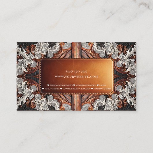 カラー数々のレザーレースルック素朴写真 名刺 (裏面)