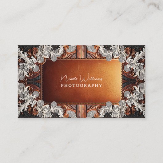カラー数々のレザーレースルック素朴写真 名刺 (正面)