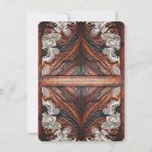 カラー数々のレザー&レースルック素朴誕生日 招待状 (裏面)