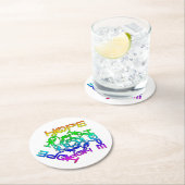 カラー数々のワードHOPE付きコースター書 ラウンドペーパーコースター (インサイチュ)