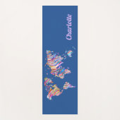 カラー数々のワールドマップ ヨガマット (正面)