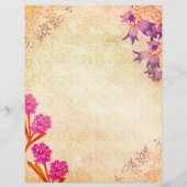 カラー数々のヴィンテージフローラスクラップブック紙 (裏面)