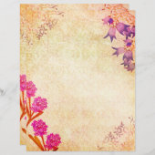 カラー数々のヴィンテージフローラスクラップブック紙 (正面/裏面)