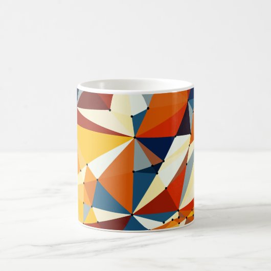 カラー数々の三角形のネット コーヒーマグカップ (中央)