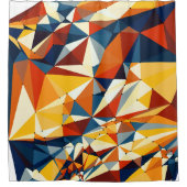 カラー数々の三角形のネット シャワーカーテン (正面)