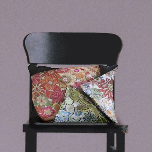 カラー数々の刺繍ボホフェイクシック アクセントクッション