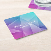 カラー数々の宝石トーン結婚紙コースター スクエアペーパーコースター (アングル)