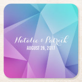 カラー数々の宝石トーン結婚紙コースター スクエアペーパーコースター (正面)