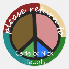 カラー数々の平和シンボル蔵書票 ラウンドシール