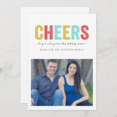 カラー数々の応援クリスマスフォトフラットカード シーズンカード (正面/裏面)