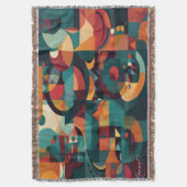 カラー数々の抽象芸術アート綿ブランケット スローブランケット (正面縦)