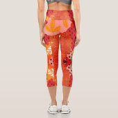 カラー数々の抽象芸術フローラコラージュアート カプリレギンス (裏面)