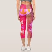 カラー数々の抽象芸術フローラコラージュアート カプリレギンス (裏面)