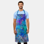 カラー数々の抽象芸術ホリ(ばちゃばちゃ)跳ねる絵画ズ エプロン (着用した状態)