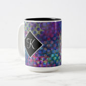 カラー数々の抽象芸術・デジタル・アートによるモノグラム ツートーンマグカップ (正面左)