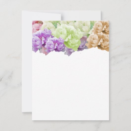 カラー数々の牡丹の返信カード 出欠カード (裏面)