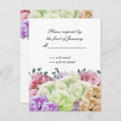 カラー数々の牡丹の返信カード 出欠カード (正面/裏面)