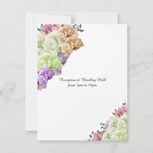 カラー数々の牡丹結婚式招待状 招待状 (裏面)