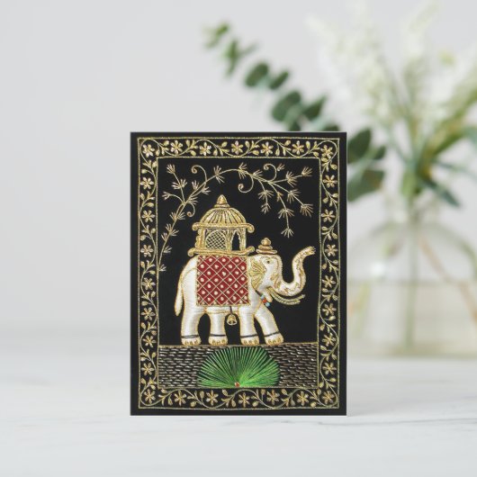 カラー数々の糸とザリ刺繍エレ王室のフ ポストカード (スタンド正面)