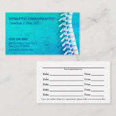 カラー数々の脊椎アートカイロプラクティックアポイントメントカード 予約カード (正面/裏面)