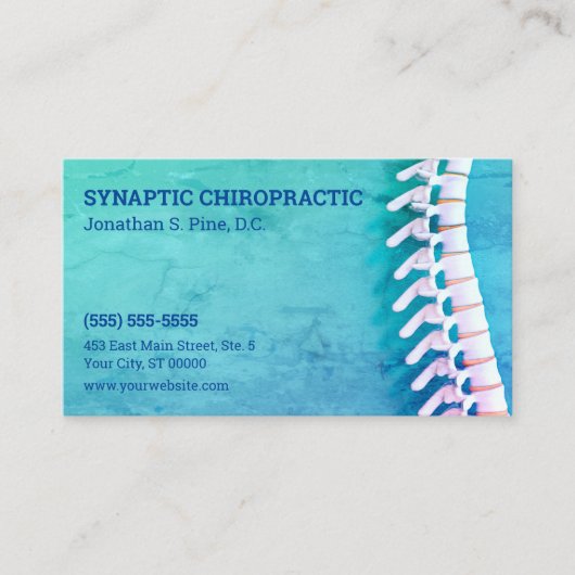 カラー数々の脊椎アートカイロプラクティックアポイントメントカード 予約カード (正面)