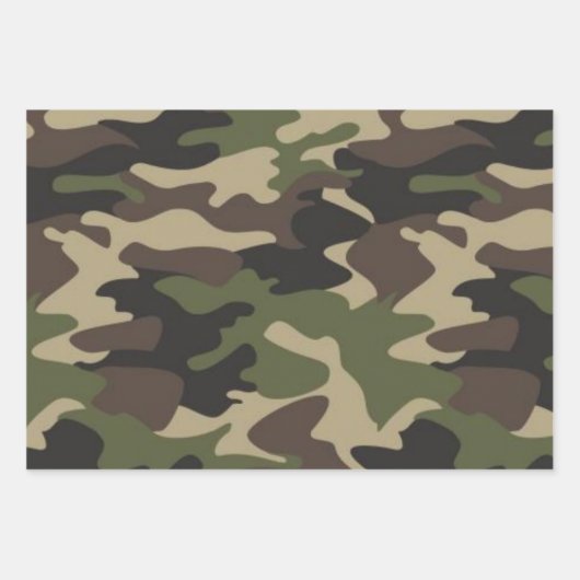 カラー数々の迷彩柄迷彩画、軍隊模様 ラッピングペーパーシート (正面)