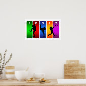 カラー数々の野球エンブレム ポスター (キッチン)